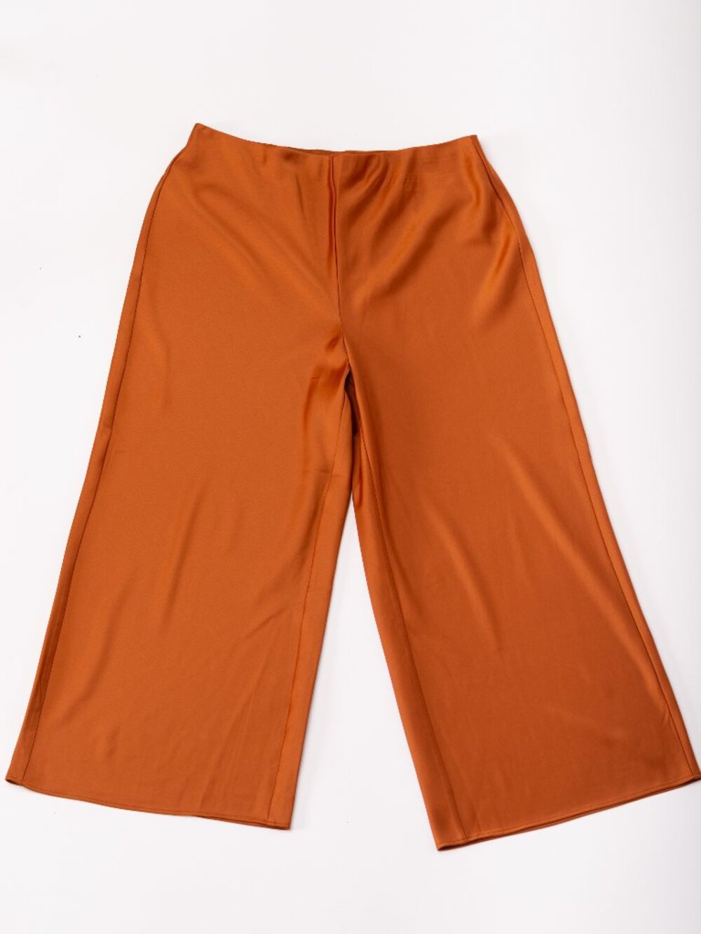 Joie Satin Wide Leg Palazzo Pants 10 NWT Rust Orange Boho Resort